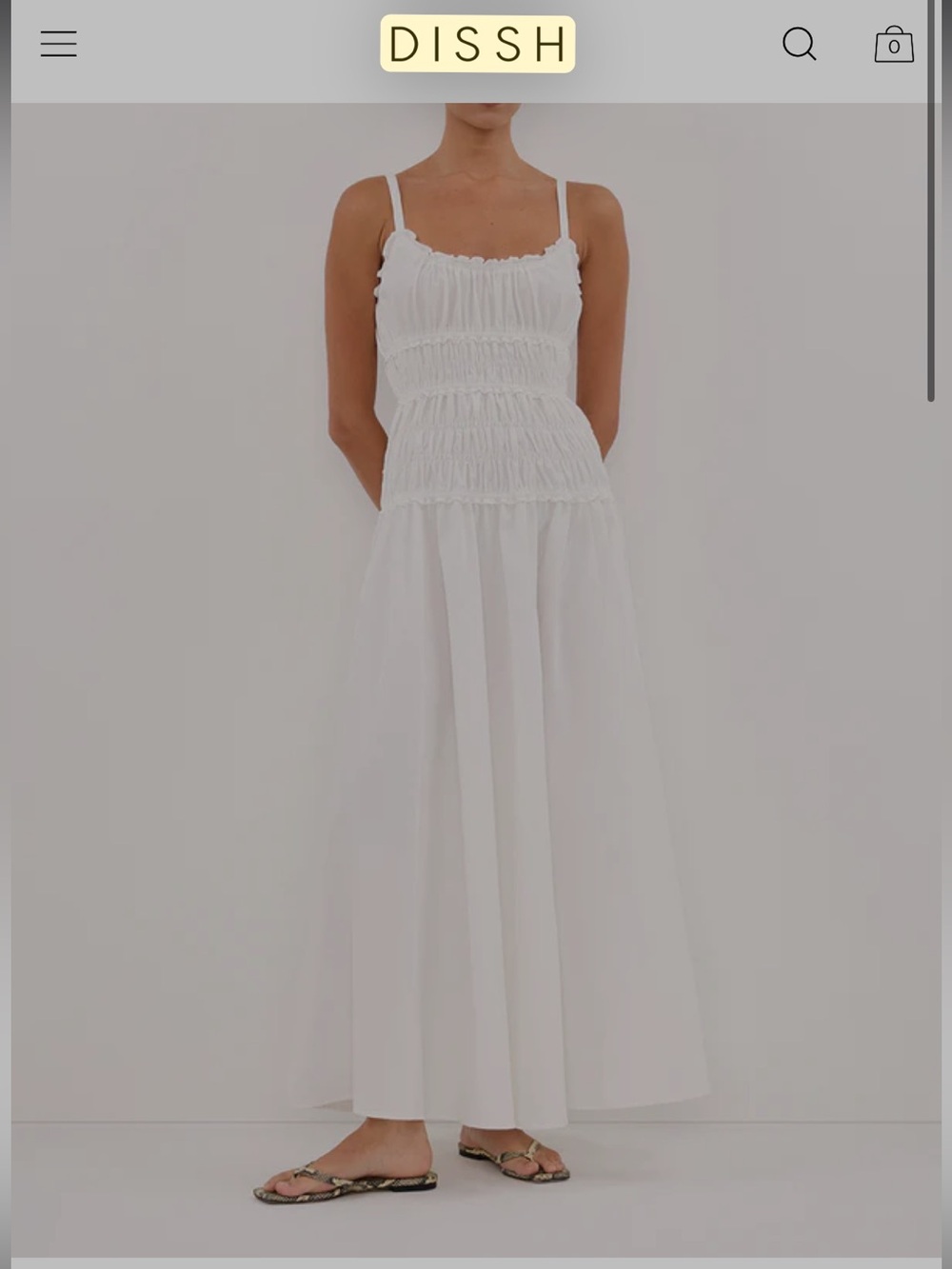 DISSH White Smocked Maxi Dress